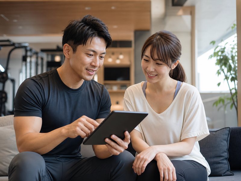 トレーナーが結果を説明している様子